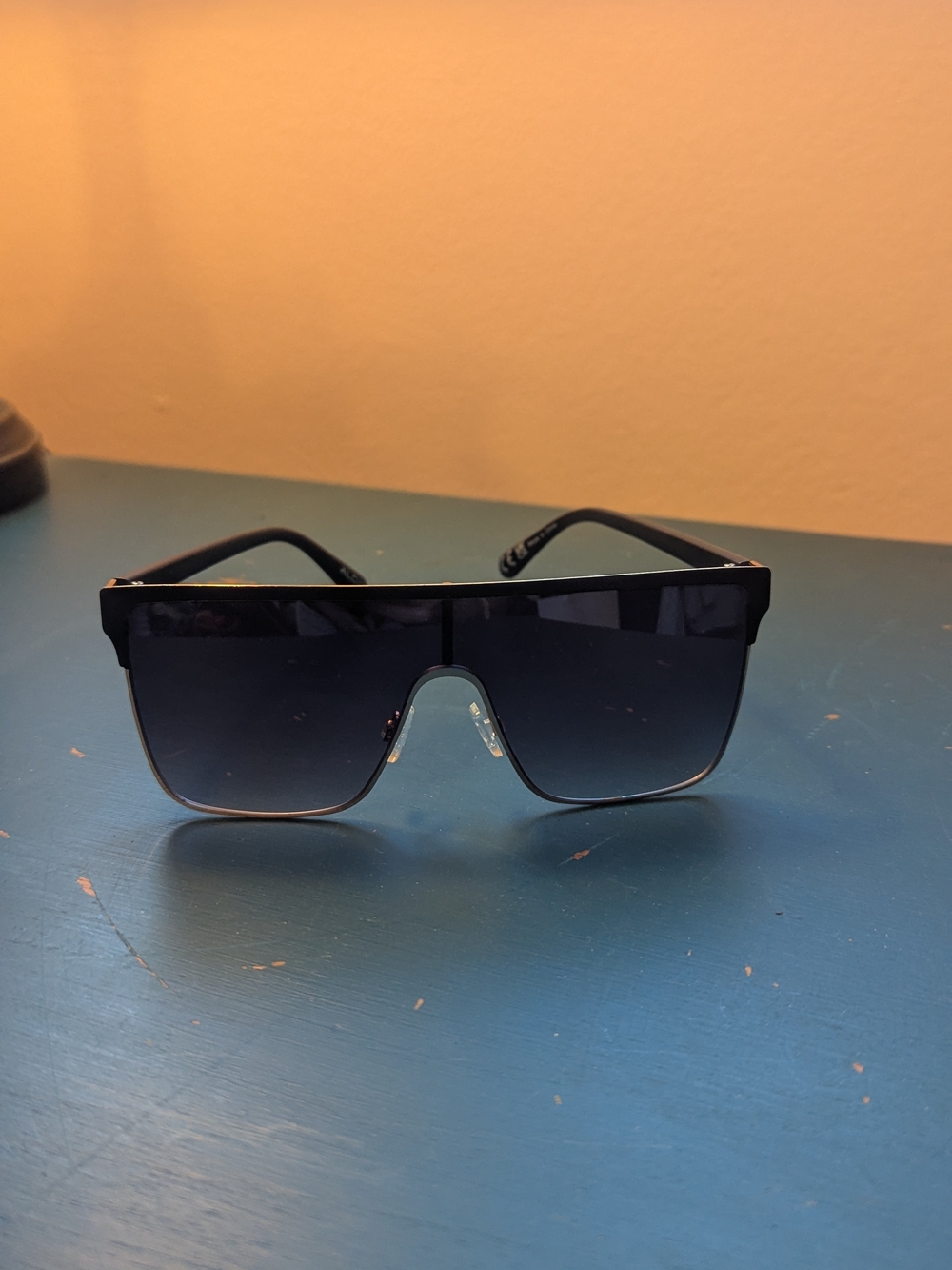 Aldo Black Oversized Shield Sunglasses